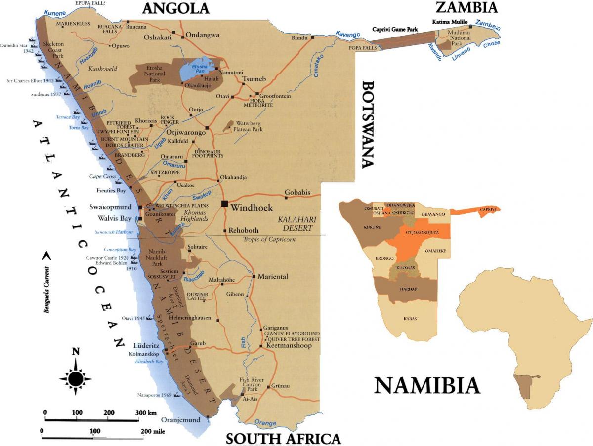 Karte von skillsmap Namibia