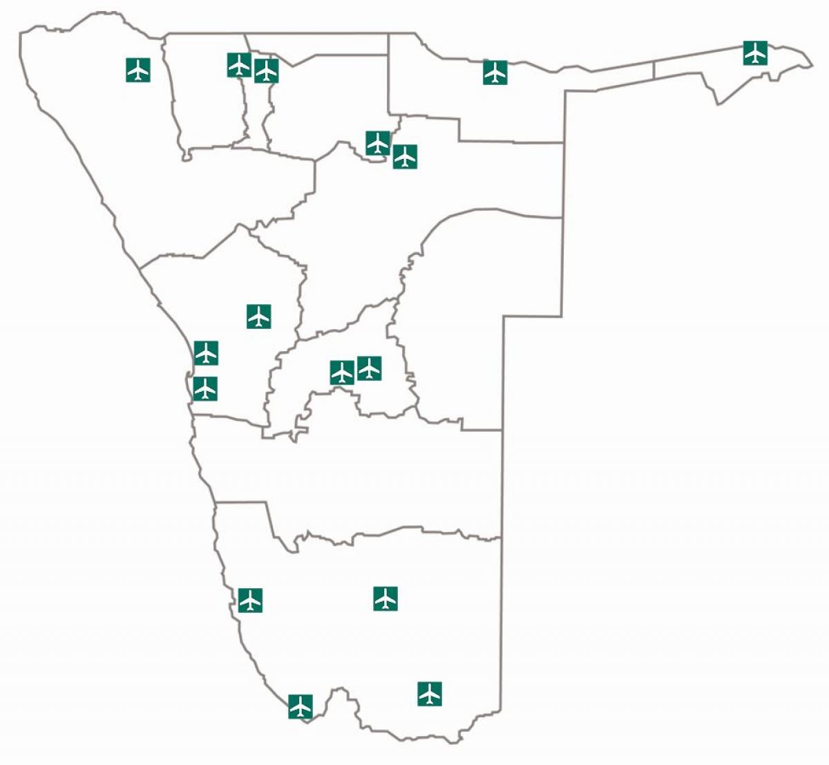 Karte der Flughäfen in Namibia